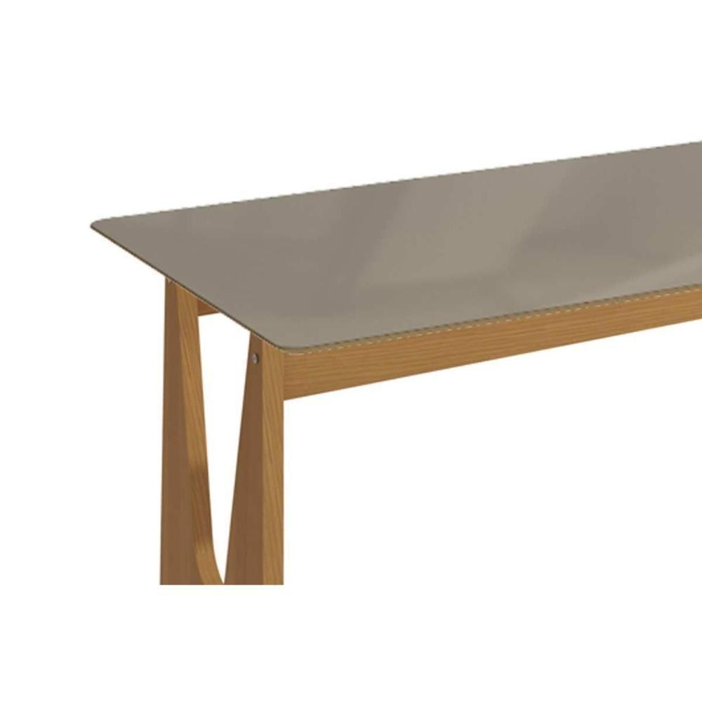 Mesa De Sala Jantar Mila Premium Madeira Maciça C- Tampo Madeirado C- Vidro 120x80cm Carvalho-preto Fosco - Kappesberg - 5