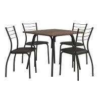 Sala De Jantar Completa 1569 Aço C- Tampo Madeirado 90x90cm E 4 Cadeiras 1700 Preto-legno - Preto - Carraro - 9