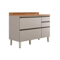 Balcão De Cozinha C- Tampo Proença C- 1 Porta E 4 Gavetas 120cm Nogueira Touch-nude Prime - Demóbile - 1