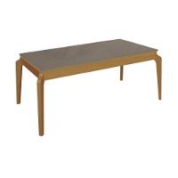 Mesa De Sala Jantar Petra Madeira Maciça C- Tampo Madeirado C- Vidro 200x100cm Carvalho-freijo Bronze - Kappesberg - 1