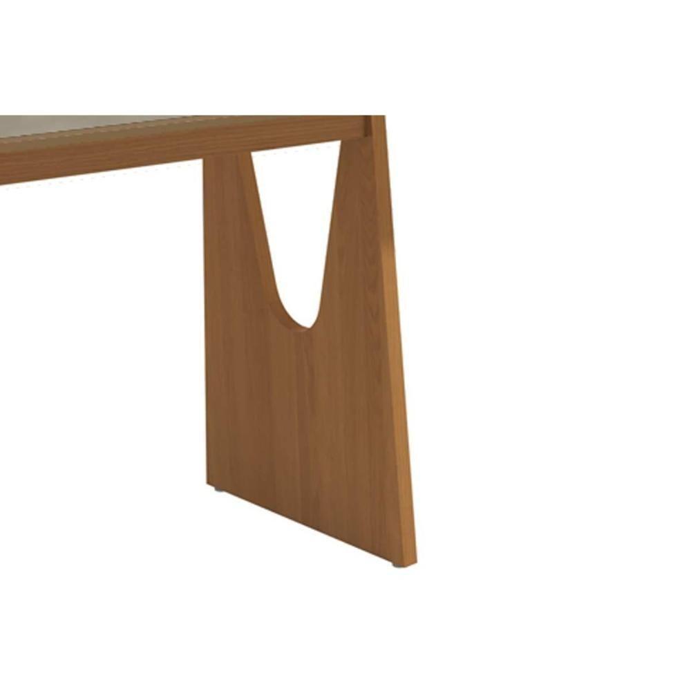 Mesa De Sala Jantar Mila Premium Madeira Maciça C- Tampo Madeirado C- Vidro 160x90cm Carvalho-preto Fosco - Kappesberg - 6