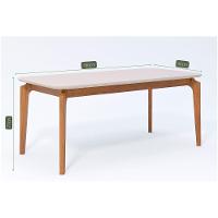 Mesa De Sala Jantar Ficus C- Tampo Madeirado Vidro 180x90cm Carvalho-off White - Cimol - 3