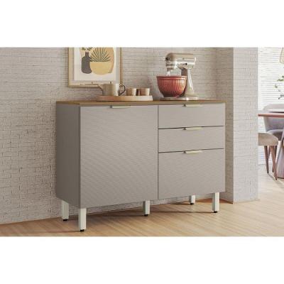 Balcão De Cozinha C- Tampo Alba C- 2 Portas E 2 Gavetas 120cm Amendola-nude Prime Tx - Demóbile