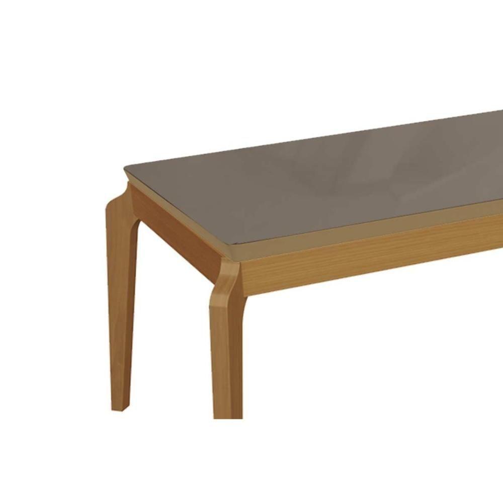 Mesa De Sala Jantar Petra Madeira Maciça C- Tampo Madeirado C- Vidro 200x100cm Carvalho-off White - Kappesberg - 5