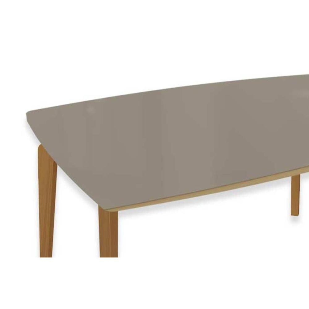 Mesa De Sala Jantar Mira Madeira Maciça C- Tampo Madeirado C- Vidro 170x90cm Carvalho-off White - Kappesberg - 5