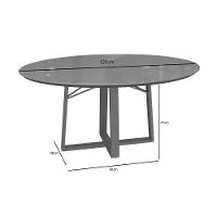 Mesa De Sala Jantar Elma Premium Madeira Maciça C- Tampo Madeirado C- Vidro 120x120cm Carvalho-off White - Kappesberg - 5