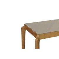 Mesa De Sala Jantar Petra Madeira Maciça C- Tampo Madeirado C- Vidro 200x100cm Carvalho-freijo Bronze - Kappesberg - 5