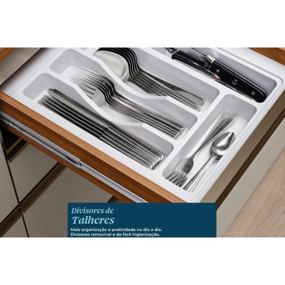 Balcão De Cozinha P- Pia Proença C- 1 Porta E 4 Gavetas S- Tampo 120cm Nogueira Touch-nude Prime - Demóbile - 5