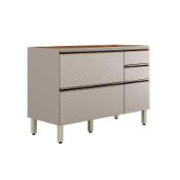 Balcão De Cozinha P- Pia Proença C- 1 Porta E 4 Gavetas S- Tampo 120cm Nogueira Touch-nude Prime - Demóbile - 1