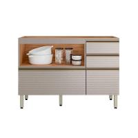 Balcão De Cozinha P- Pia Proença C- 1 Porta E 4 Gavetas S- Tampo 120cm Nogueira Touch-nude Prime - Demóbile - 2