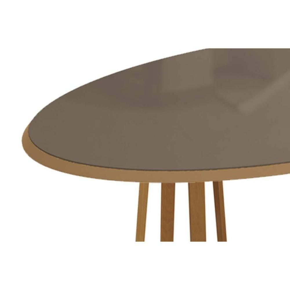 Mesa De Sala Jantar Elma Madeira Maciça C- Tampo Madeirado C- Vidro 180x105cm Carvalho-freijo Bronze - Kappesberg - 5