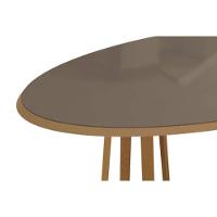 Mesa De Sala Jantar Elma Madeira Maciça C- Tampo Madeirado C- Vidro 180x105cm Carvalho-freijo Bronze - Kappesberg - 5