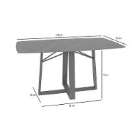 Mesa De Sala Jantar Elma Premium Madeira Maciça C- Tampo Madeirado C- Vidro 170x90cm Carvalho-off White - Kappesberg - 2