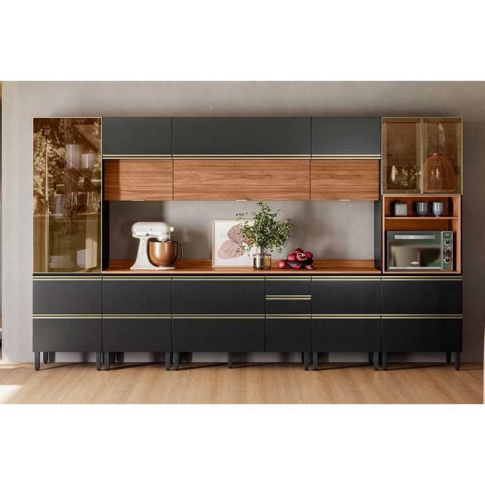 Balcão De Cozinha C- Tampo Proença C- 1 Porta E 4 Gavetas 120cm Nogueira-carbono Prime Tx - Demóbile - 7