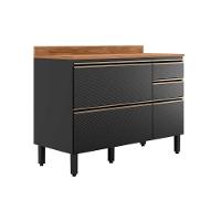 Balcão De Cozinha C- Tampo Proença C- 1 Porta E 4 Gavetas 120cm Nogueira-carbono Prime Tx - Demóbile - 1