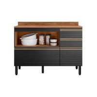 Balcão De Cozinha C- Tampo Proença C- 1 Porta E 4 Gavetas 120cm Nogueira-carbono Prime Tx - Demóbile - 5