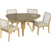 Mesa De Sala Jantar Duna Madeira Maciça C- Tampo Madeirado C- Vidro 135x105cm Carvalho-freijo Bronze - Kappesberg - 6