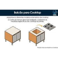Balcão De Cozinha P- Cooktop Brilhante C- 2 Portas 80cm Cinamomo-off White - Mgm