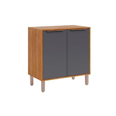 Balcão De Cozinha C- Tampo Brilhante C- 2 Portas 80cm Cinamomo-titanium - Mgm