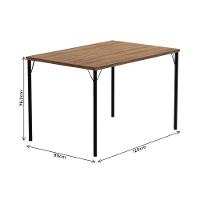 Sala De Jantar Completa 1586 Aço C- Tampo Madeirado 120x80cm E 4 Cadeiras 1700 Preto-freijo - Corano Preto - Carraro - 3