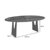 Mesa De Sala Jantar Mila Madeira Maciça C- Tampo Madeirado C- Vidro 180x105cm Carvalho-freijo Bronze - Kappesberg - 2