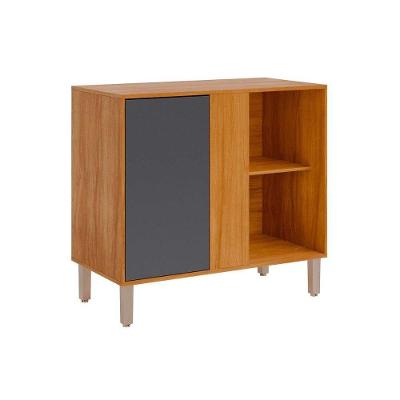 Balcão De Cozinha C- Tampo Esplêndida De Canto C- 1 Porta 92cm Cinamomo-titanium - Mgm