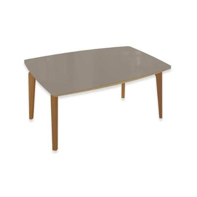 Mesa De Sala Jantar Mira Madeira Maciça C- Tampo Madeirado C- Vidro 170x90cm Carvalho-freijo Bronze - Kappesberg