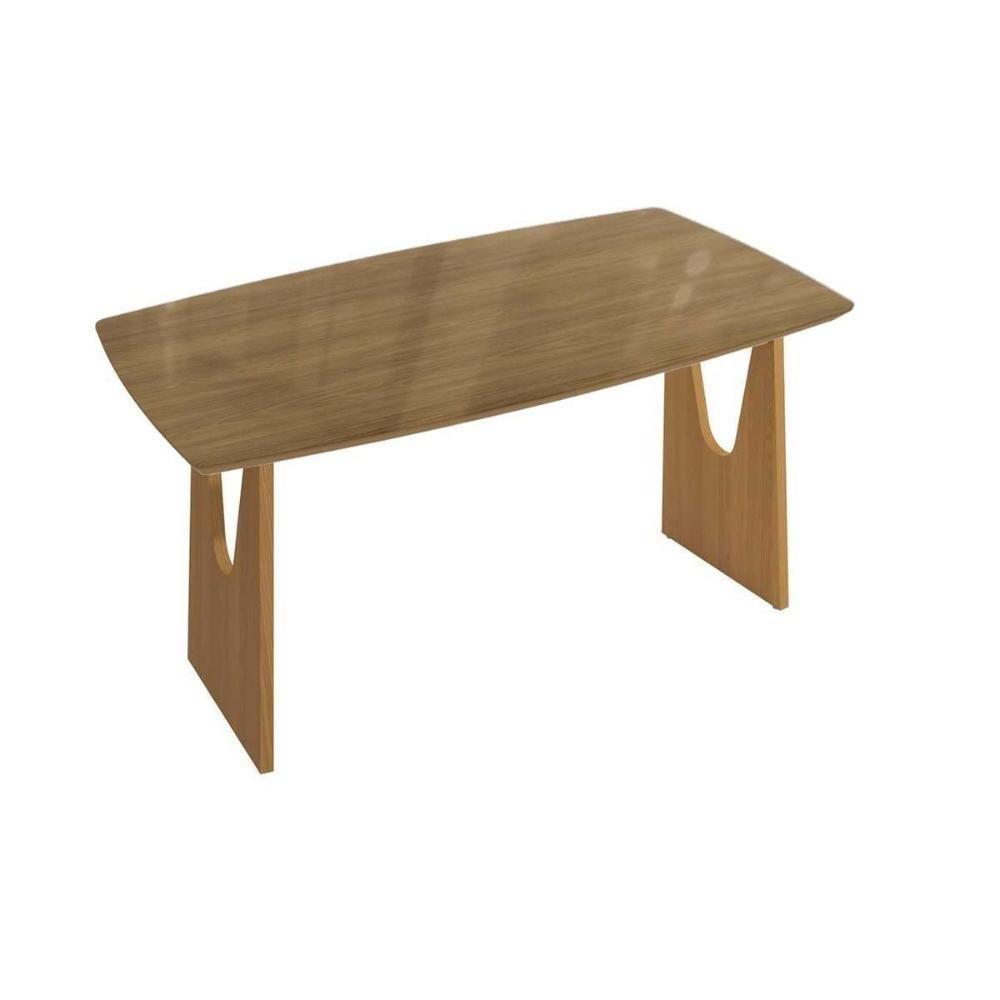 Mesa De Sala Jantar Mila Premium Madeira Maciça C- Tampo Madeirado C- Vidro 170x90cm Carvalho-freijo Bronze - Kappesberg - 1