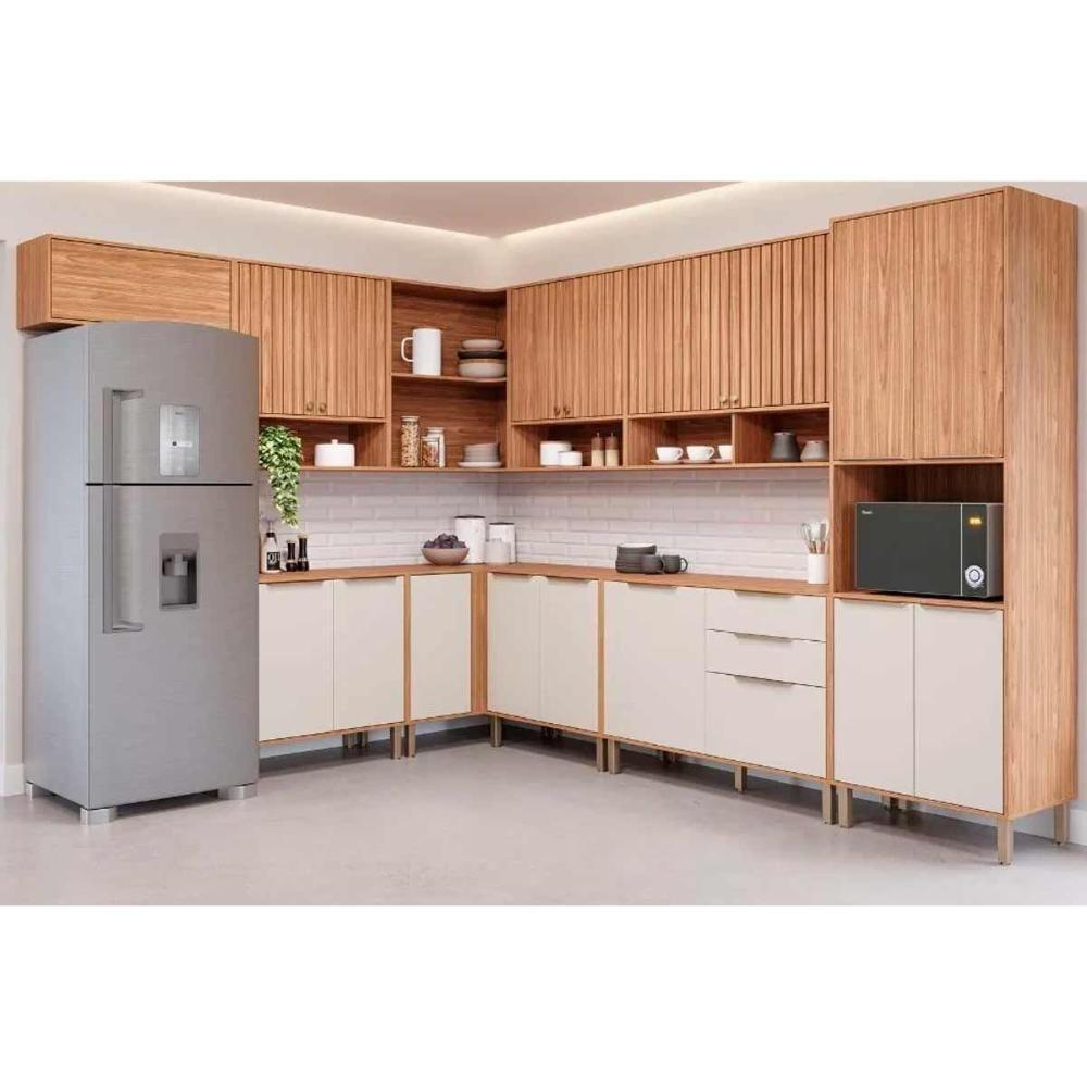 Balcão De Cozinha C- Tampo Esplêndida De Canto C- 1 Porta 92cm Cinamomo-off White - Mgm - 7