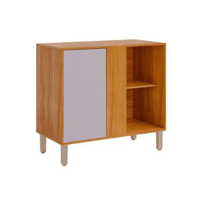 Balcão De Cozinha C- Tampo Esplêndida De Canto C- 1 Porta 92cm Cinamomo-platina - Mgm