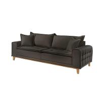 Sofá Fixo Orfeu 3 Lugares Luxo 1,80m Castellar Móbile Veludo Chumbo - 1