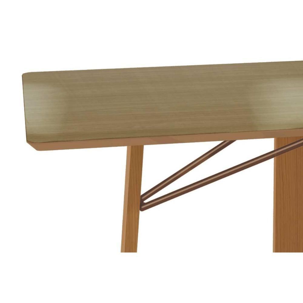 Mesa De Sala Jantar Elma Premium Madeira Maciça C- Tampo Madeirado C- Vidro 160x90cm Carvalho-freijo Bronze - Kappesberg - 5