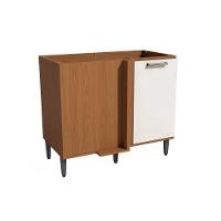 Balcão De Cozinha Canto Reto Linna T723 C- 1 Porta S- Tampo 98cm Canela-off White - Kappesberg - 1