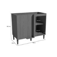 Balcão De Cozinha Canto Reto Linna T723 C- 1 Porta S- Tampo 98cm Canela-off White - Kappesberg - 3