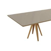 Mesa De Sala Jantar Duna Madeira Maciça C- Tampo Madeirado C- Vidro 200x100cm Carvalho-off White - Kappesberg - 5