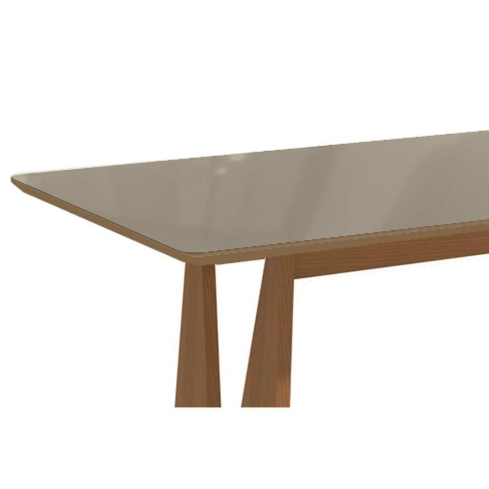 Mesa De Sala Jantar Mila Premium Madeira Maciça C- Tampo Madeirado C- Vidro 160x90cm Carvalho-freijo Bronze - Kappesberg - 5