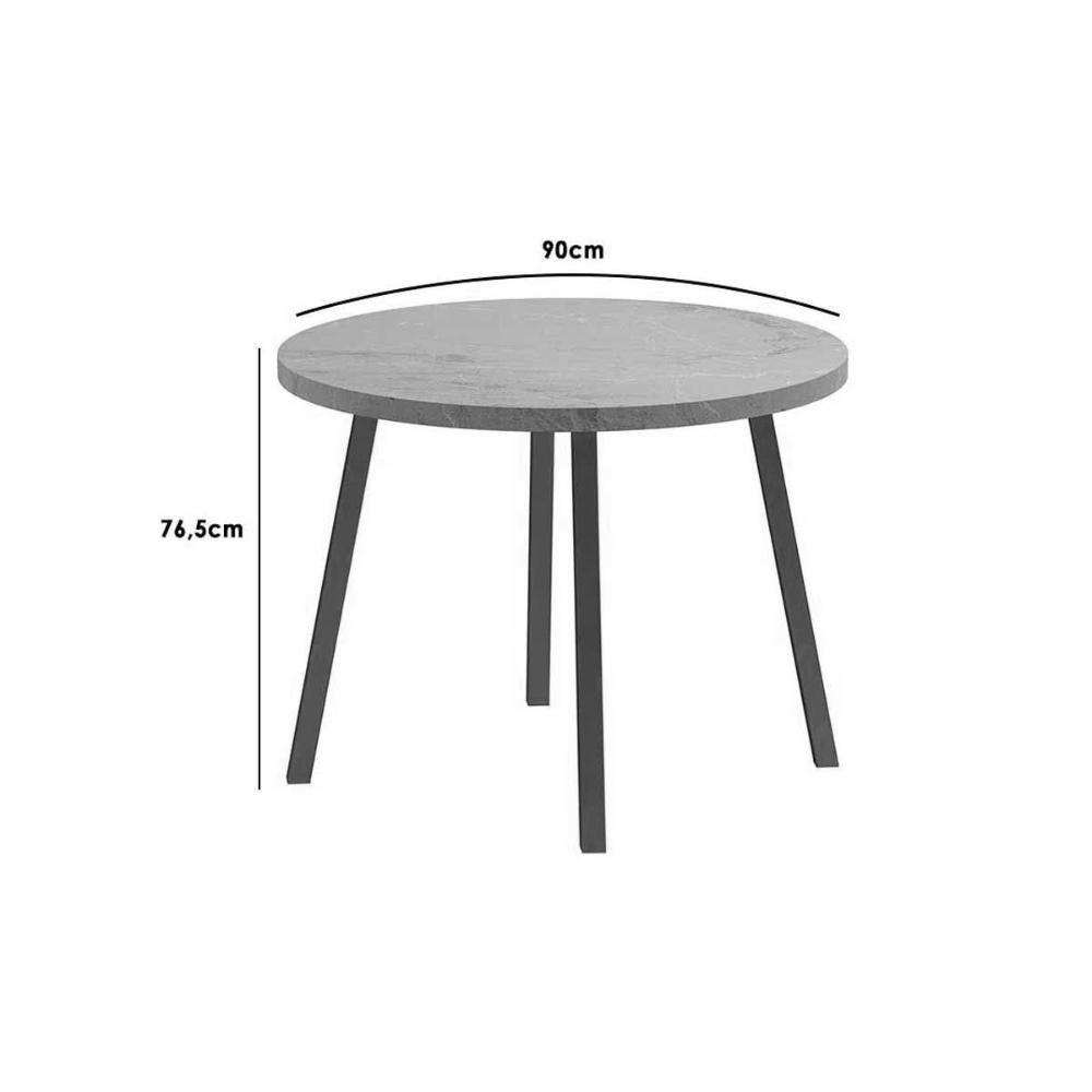 Sala De Jantar Completa Stellar 1599 Aço C- Tampo Madeirado 100x100cm E 4 Cadeiras 1736 Preto-nogal - Preto - Carraro - 9