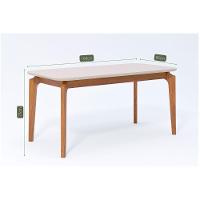 Mesa De Sala Jantar Ficus C- Tampo Madeirado Vidro 160x80cm Carvalho-off White - Cimol - 3