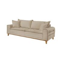 Sofá Fixo Orfeu 3 Lugares Luxo 2,00m Castellar Móbile Linho Bege - 1