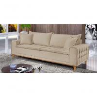 Sofá Fixo Orfeu 3 Lugares Luxo 2,00m Castellar Móbile Linho Bege - 4