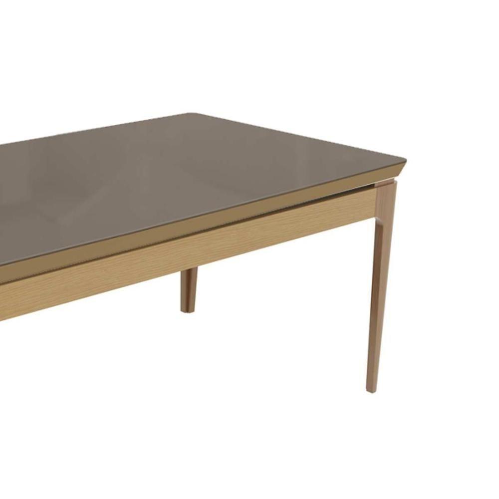 Mesa De Sala Jantar Mira Madeira Maciça C- Tampo Madeirado C- Vidro 200x100cm Carvalho-freijo Bronze - Kappesberg - 6