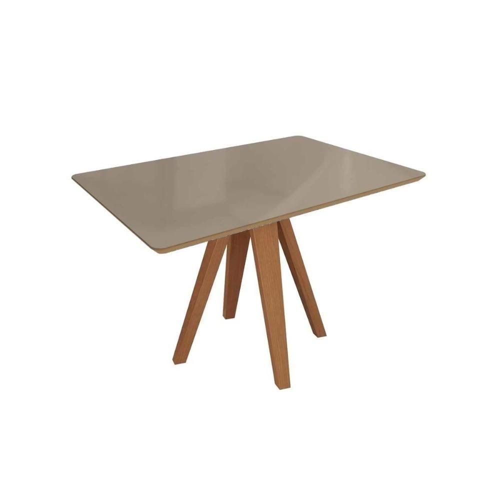 Mesa De Sala Jantar Duna Madeira Maciça C- Tampo Madeirado C- Vidro 120x80cm Carvalho-freijo Bronze - Kappesberg - 1