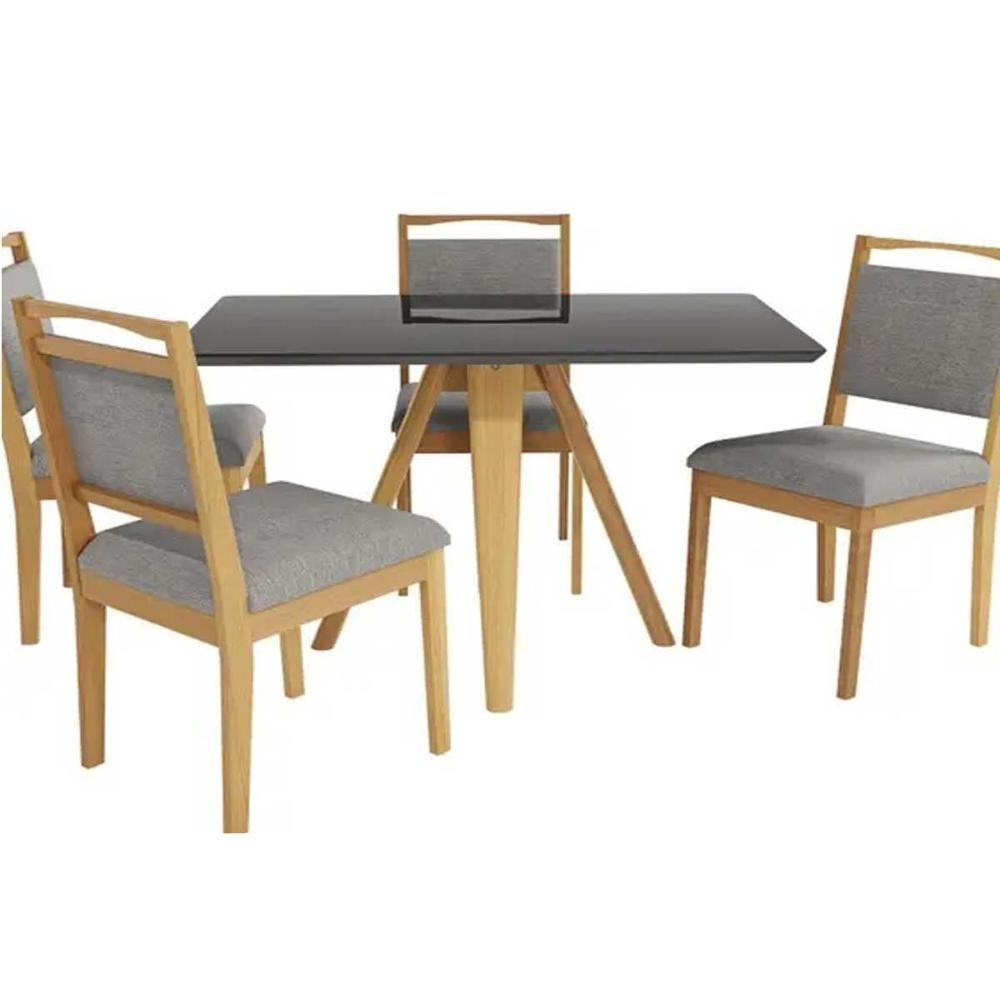 Mesa De Sala Jantar Duna Madeira Maciça C- Tampo Madeirado C- Vidro 120x80cm Carvalho-freijo Bronze - Kappesberg - 6