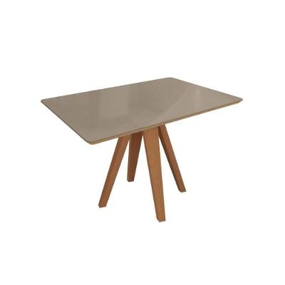 Mesa De Sala Jantar Duna Madeira Maciça C- Tampo Madeirado C- Vidro 120x80cm Carvalho-freijo Bronze - Kappesberg