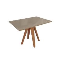 Mesa De Sala Jantar Duna Madeira Maciça C- Tampo Madeirado C- Vidro 120x80cm Carvalho-freijo Bronze - Kappesberg - 1