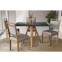 Mesa De Sala Jantar Duna Madeira Maciça C- Tampo Madeirado C- Vidro 120x80cm Carvalho-freijo Bronze - Kappesberg - 7