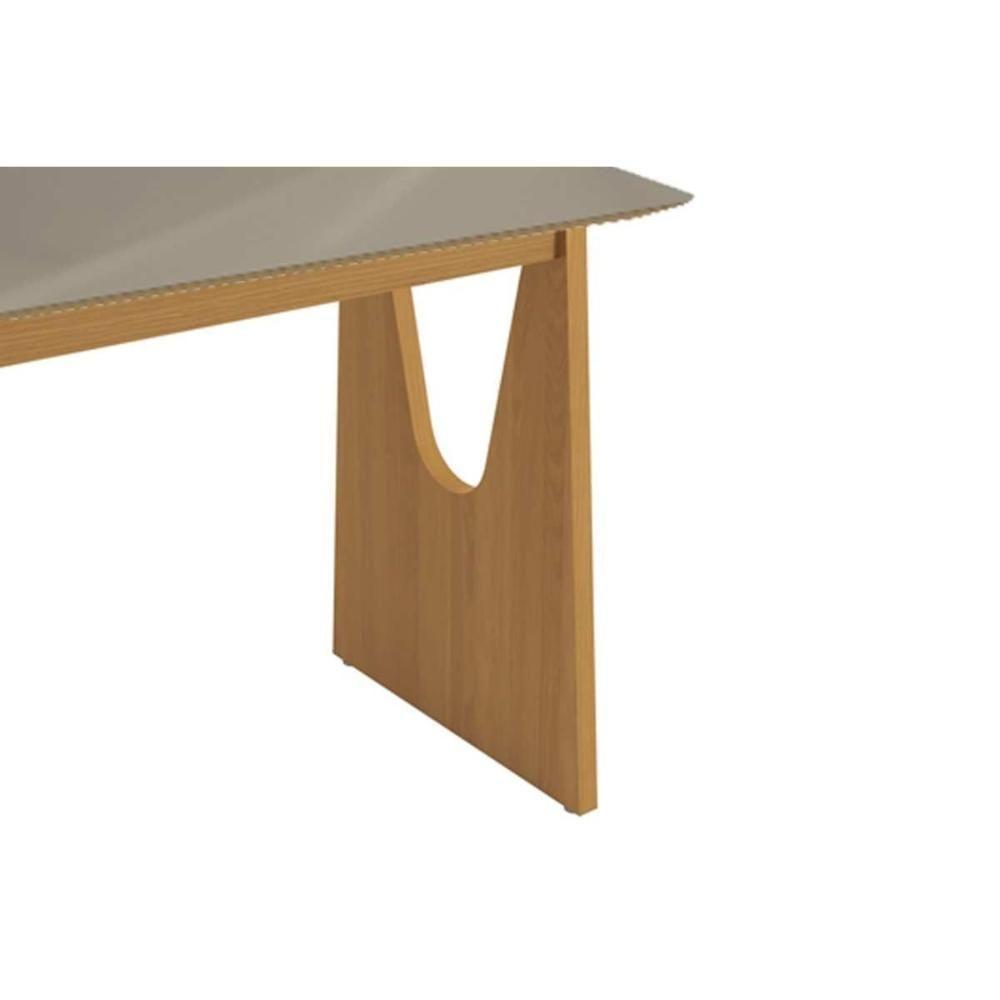 Mesa De Sala Jantar Mila Premium Madeira Maciça C- Tampo Madeirado C- Vidro 120x80cm Carvalho-freijo Bronze - Kappesberg - 6