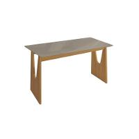 Mesa De Sala Jantar Mila Premium Madeira Maciça C- Tampo Madeirado C- Vidro 120x80cm Carvalho-freijo Bronze - Kappesberg - 1