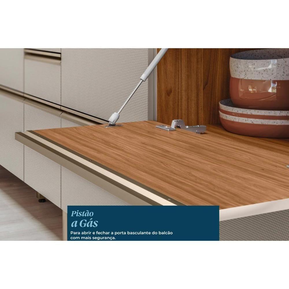 Balcão De Cozinha P- Pia Proença C- 1 Porta E 4 Gavetas S- Tampo 120cm Nogueira-carbono Prime Tx - Demóbile - 7