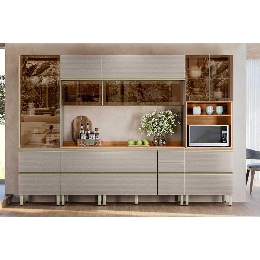 Balcão De Cozinha P- Pia Proença C- 1 Porta E 4 Gavetas S- Tampo 120cm Nogueira-carbono Prime Tx - Demóbile - 10